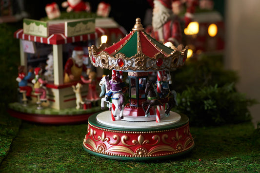 Elegant Hand-Painted Tin Carousels for Nostalgic Collectors