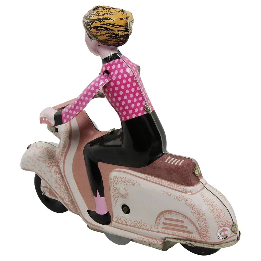 Pink Tin Wind-Up Scooter - Antique & Hire