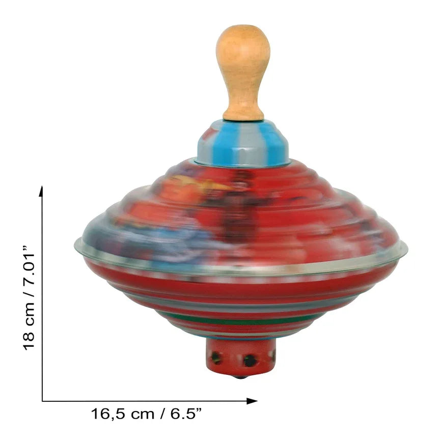 Red Tin Spinning Top 6cm - Antique & Hire