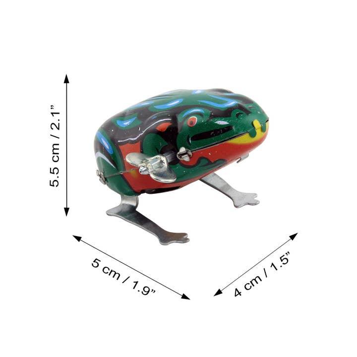 Green Tin Wind-Up Frog - Antique & Hire