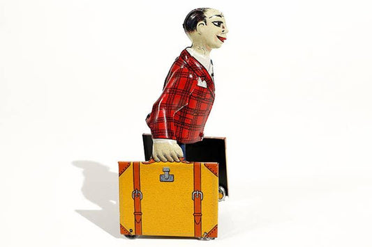 Paya Tin Suitcase Man 18 cm - Antique & Hire
