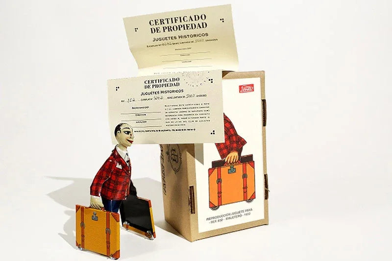 Paya Tin Suitcase Man 18 cm - Antique & Hire