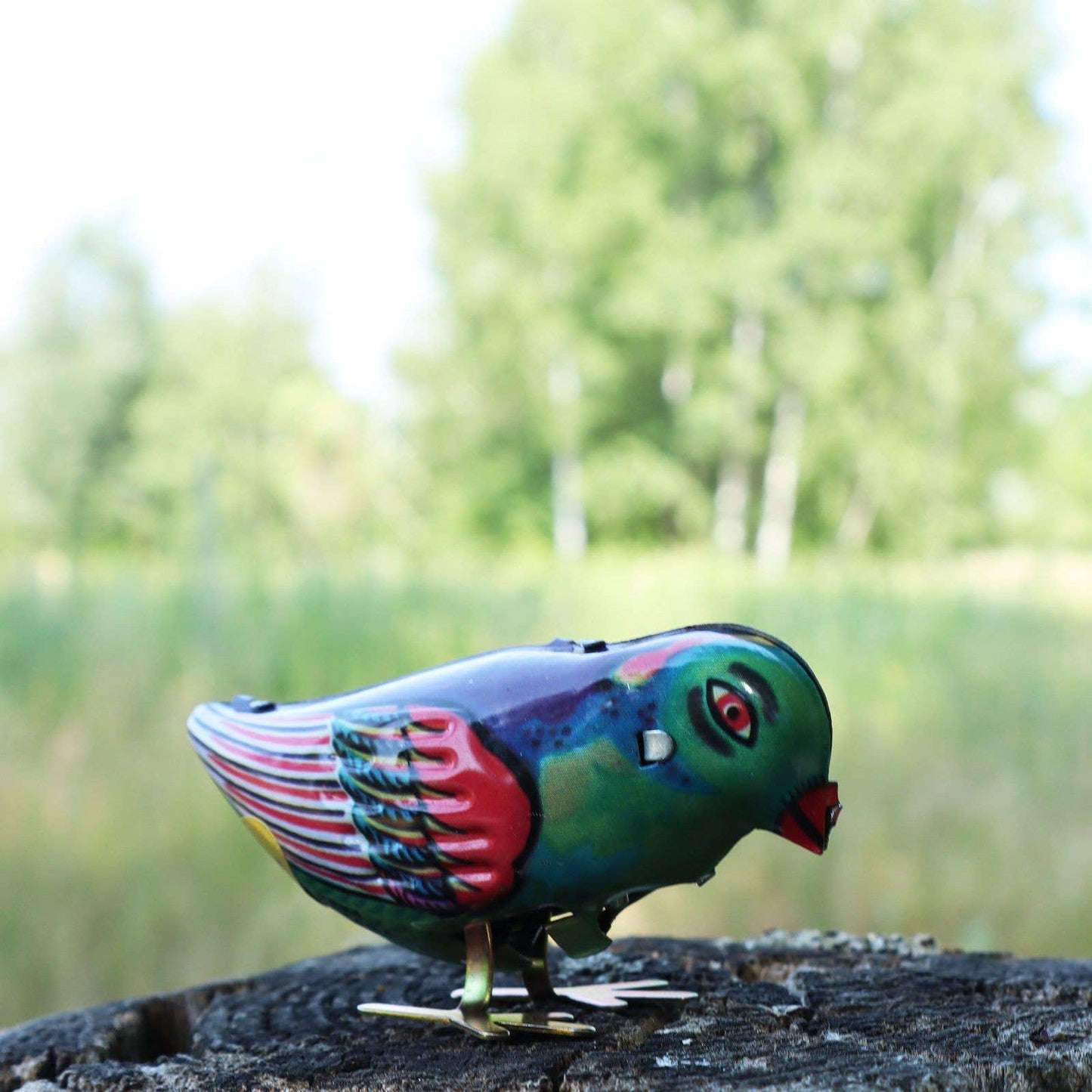 Colourful Tin Pecking Bird - Antique & Hire