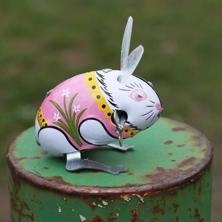 Tin Wind-Up Rabbit Pink - Antique & Hire