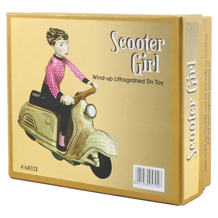 Pink Tin Wind-Up Scooter - Antique & Hire
