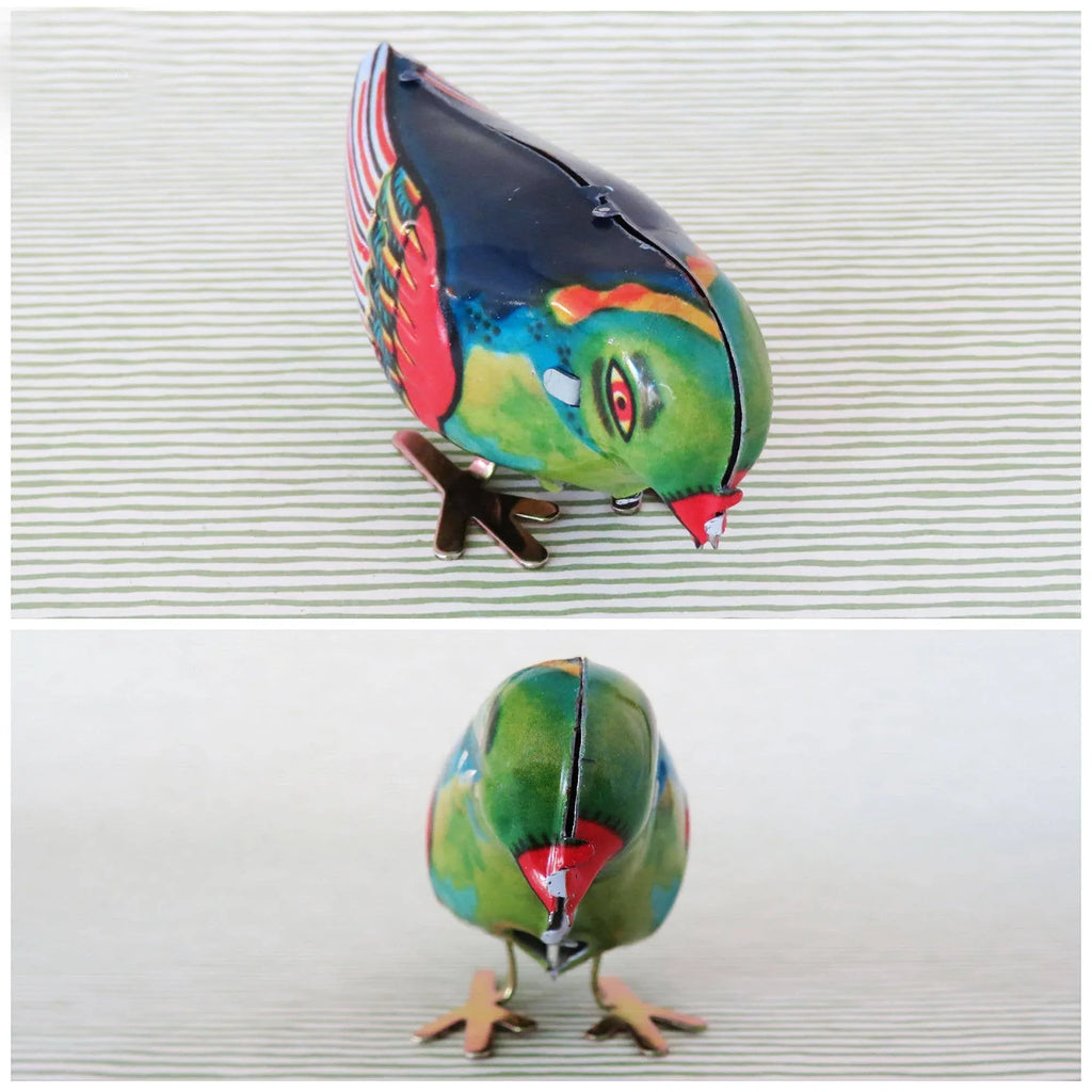 Colourful Tin Pecking Bird - Antique & Hire