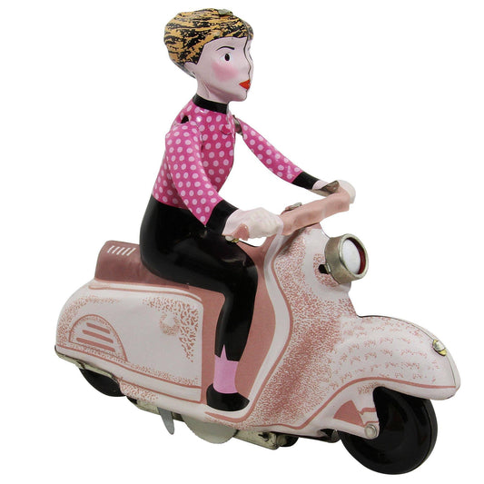 Pink Tin Wind-Up Scooter - Antique & Hire