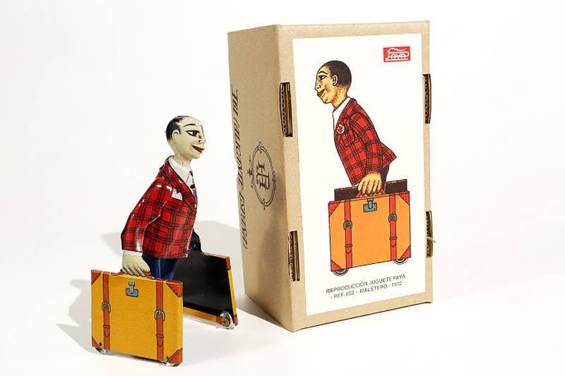 Paya Tin Suitcase Man 18 cm - Antique & Hire