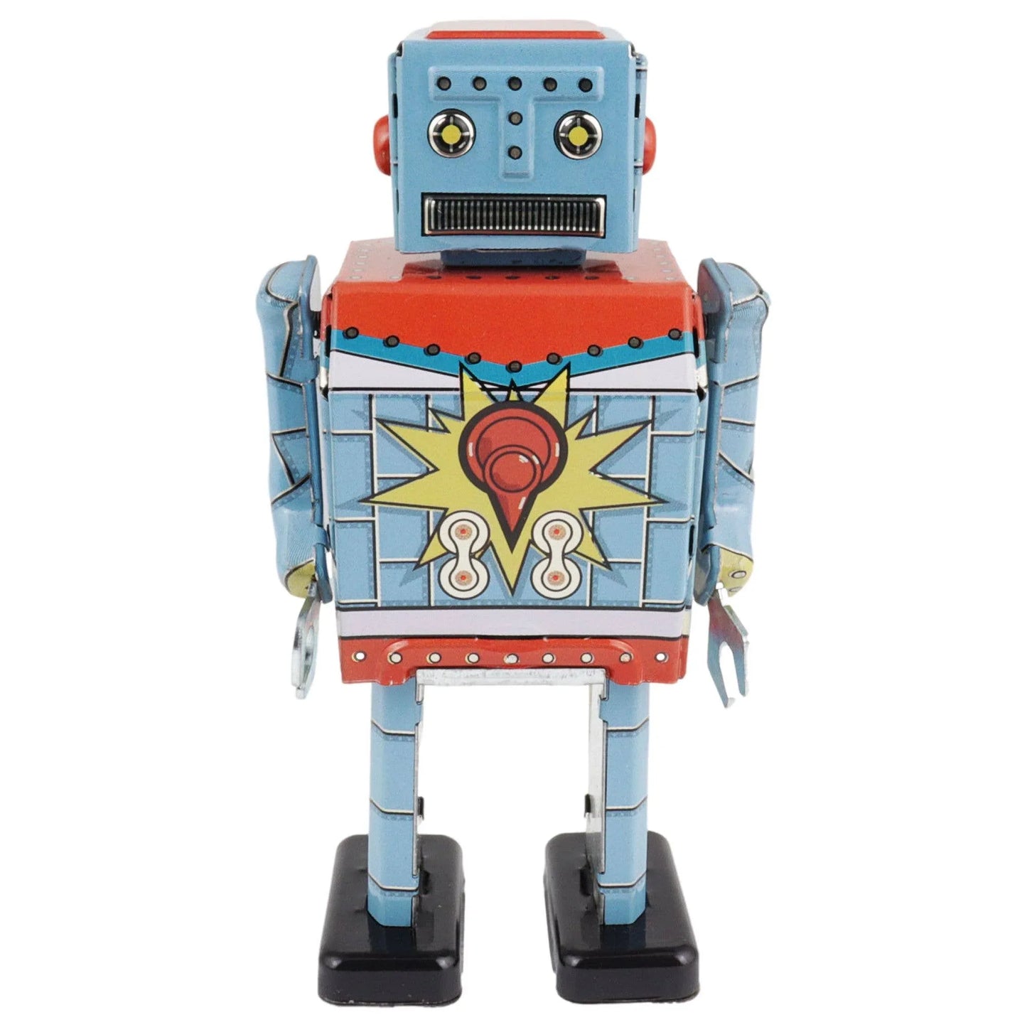 Blue Tin Wind-Up Robot - Antique & Hire