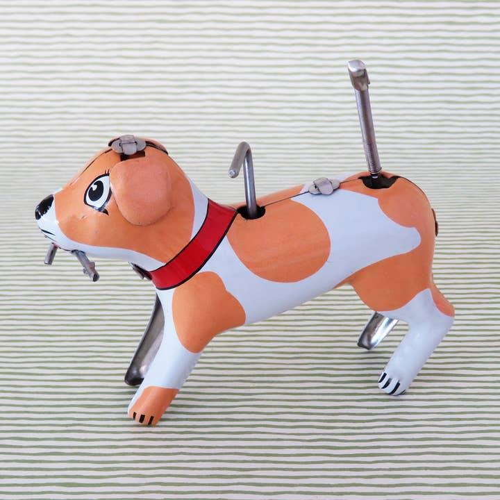 Hand-Painted Wind-Up Tin Dog - Antique & Hire