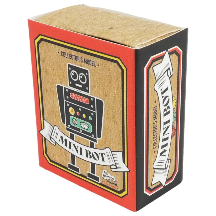 Figura de mini robot de hojalata retro negra para coleccionistas y decoración en caja modelo de colección