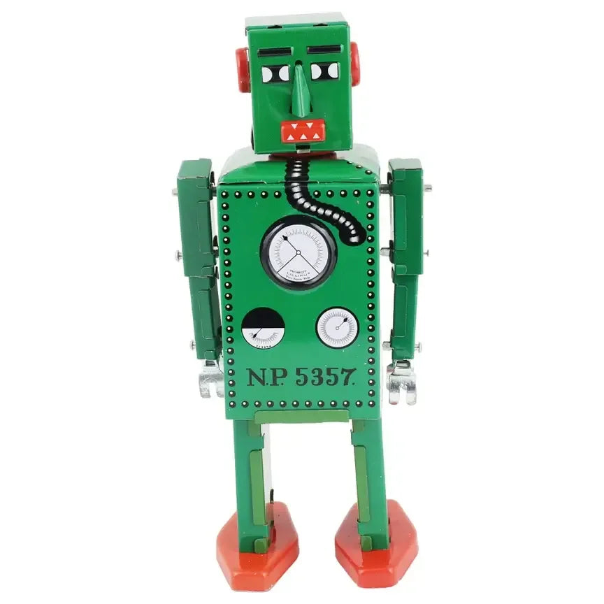 Green Retro Tin Robot 14cm - Antique & Hire