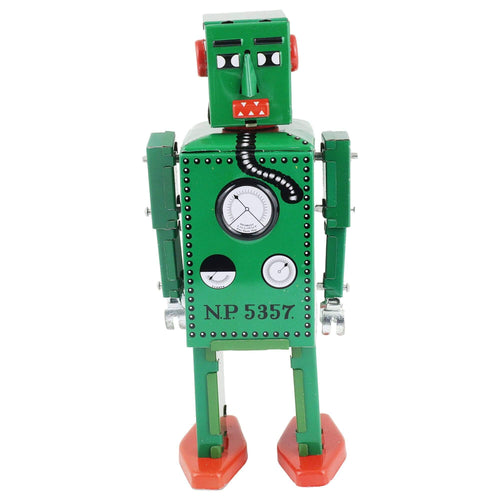 Green Retro Tin Robot 14cm - Antique & Hire
