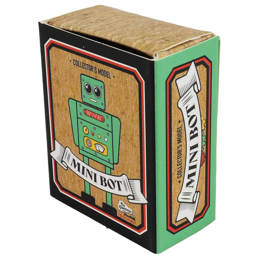 Türkisfarbener Zinnroboter Mini-Sammlerfigur Altmodisches Design Zierde Regal-Tisch Schmuck Verpackung