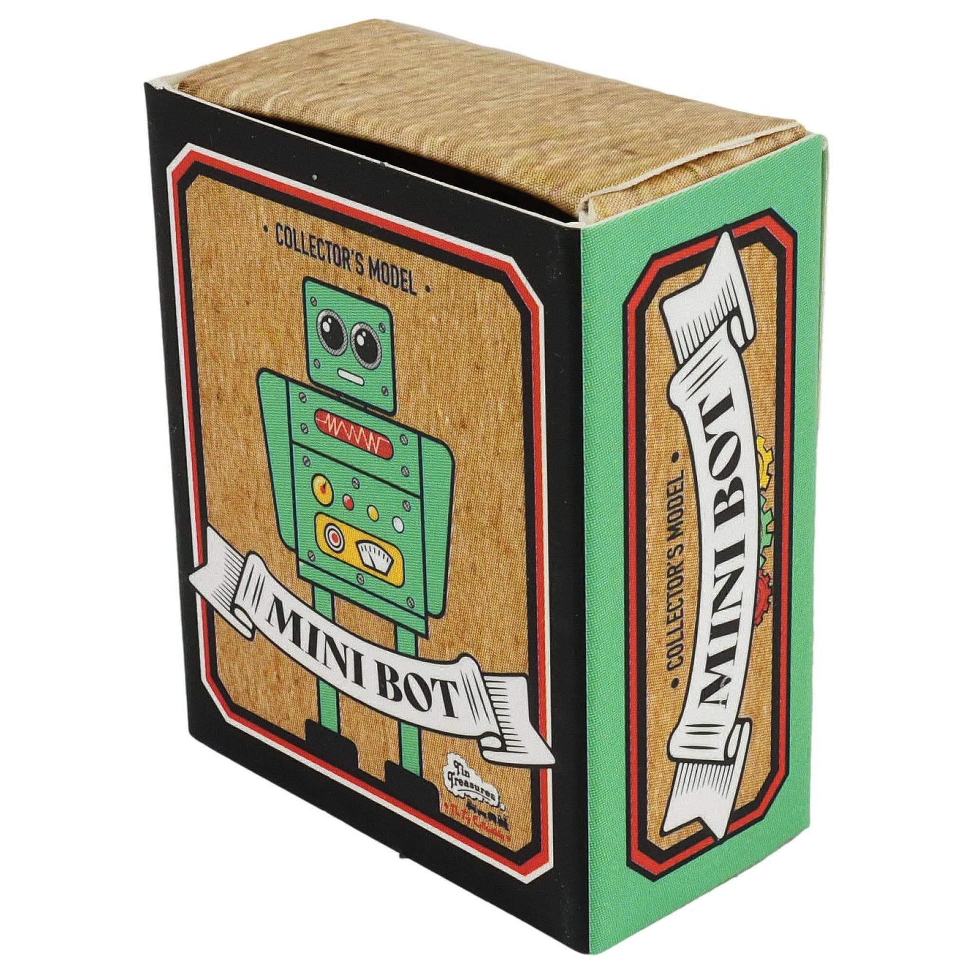 Türkisfarbener Zinnroboter Mini-Sammlerfigur Altmodisches Design Zierde Regal-Tisch Schmuck Verpackung